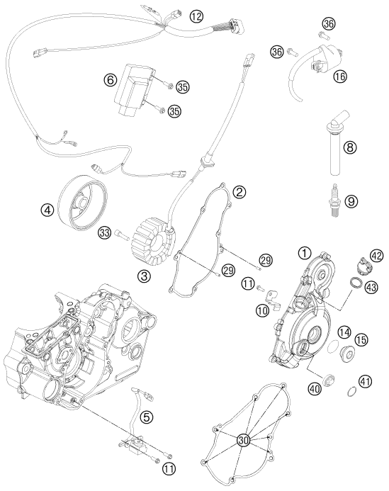 Sprängskiss: Ignition System – KTM 505 SX ATV 2012