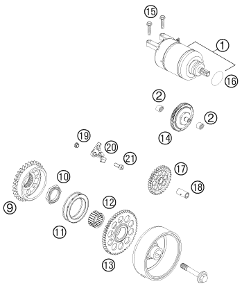 Sprängskiss: Electric Starter – KTM 505 SX ATV 2012