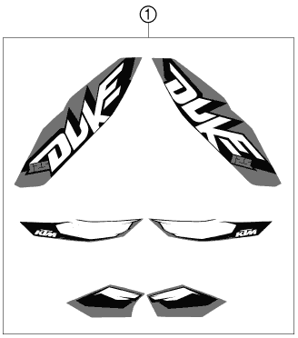 Sprängskiss: Decal – KTM 125 DUKE 2011