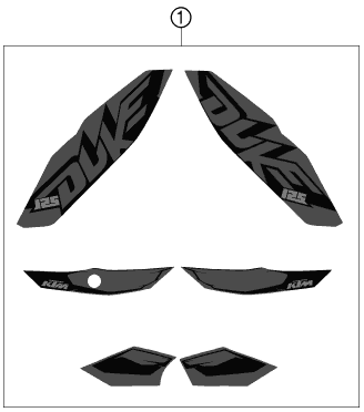 Sprängskiss: Decal – KTM 125 DUKE GREY 2012
