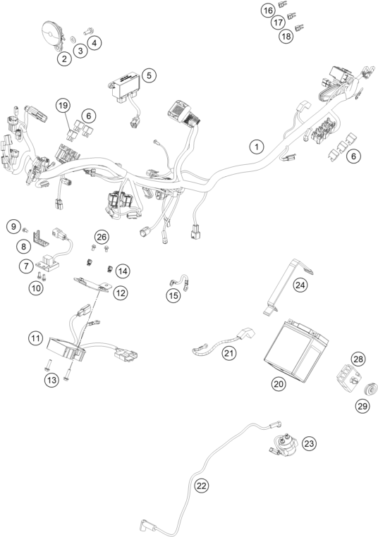 Sprängskiss: Wiring Harness – KTM 125 DUKE ORANGE 2012