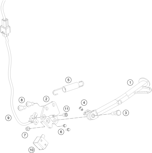 Sprängskiss: Side / Center Stand – KTM 200 DUKE ORANGE CKD 2012