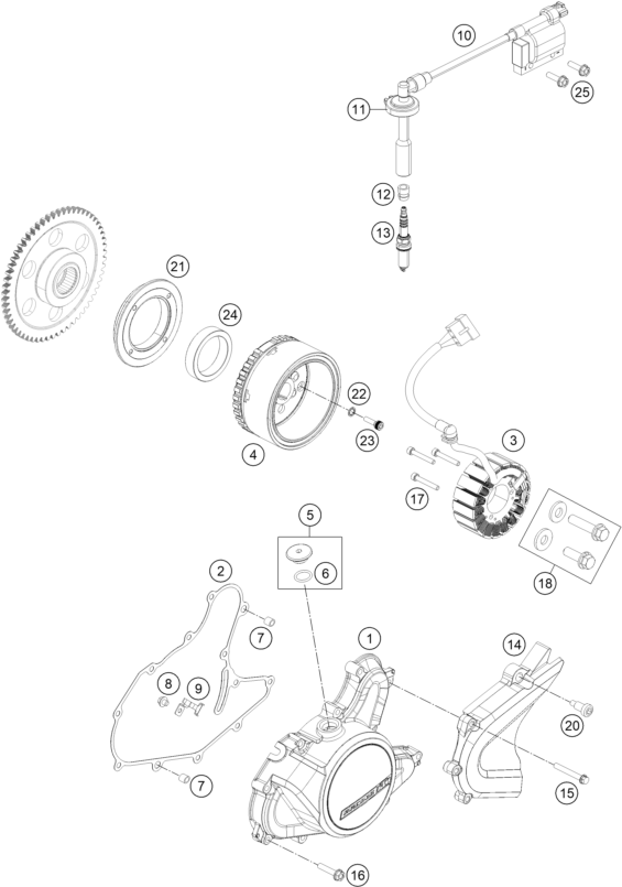 Sprängskiss: Ignition System – KTM 125 DUKE ORANGE ABS 2015