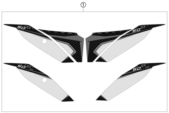 Sprängskiss: Decal – KTM 50 SX 2013