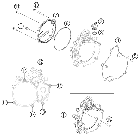 Sprängskiss: Clutch Cover – KTM 50 SX 2013