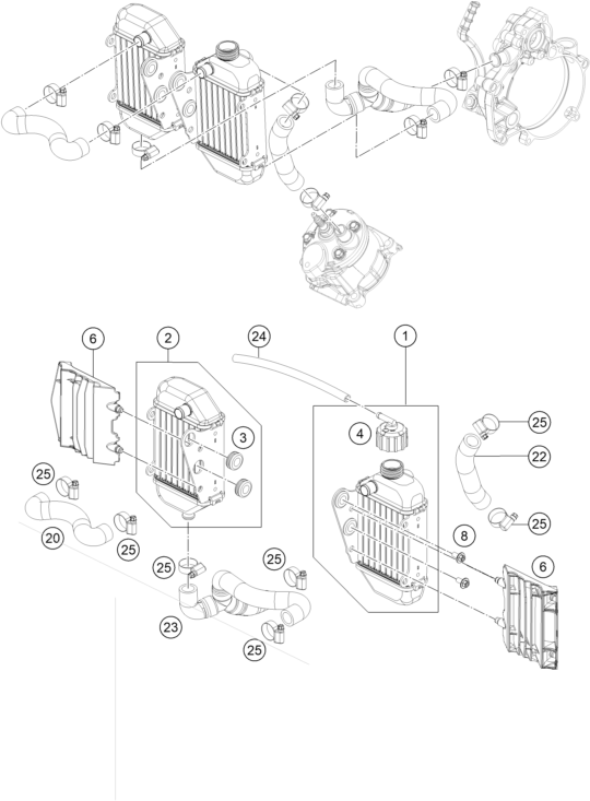 Sprängskiss: Cooling System – KTM 50 SX 2013