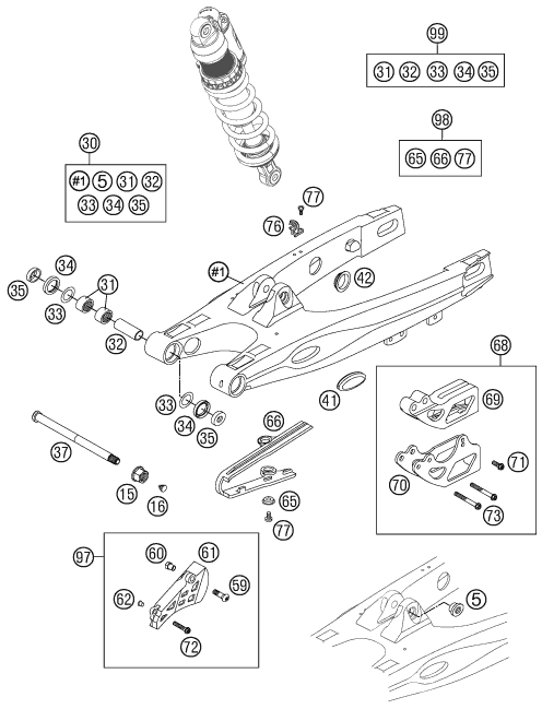 Sprängskiss: Swing Arm – KTM 85 SX 17/14 2014