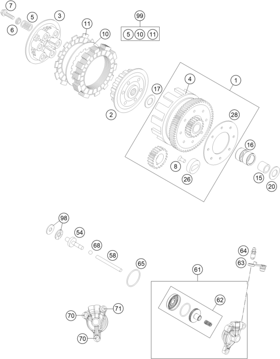 Sprängskiss: Clutch – KTM 85 SX 17/14 2014
