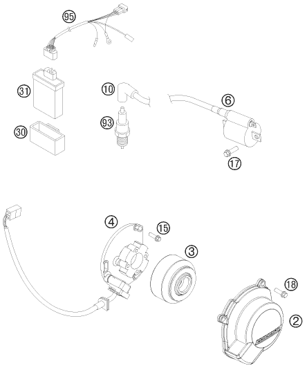 Sprängskiss: Ignition System – KTM 85 SX 17/14 2014