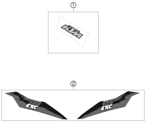Sprängskiss: Decal – KTM 125 EXC 2013