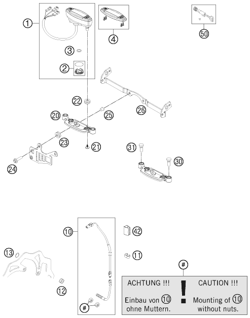 Sprängskiss: Instruments / Lock System – KTM 200 EXC 2013