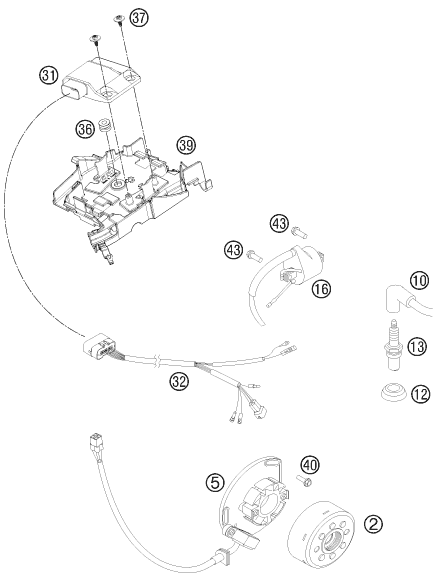 Sprängskiss: Ignition System – KTM 150 SX 2013
