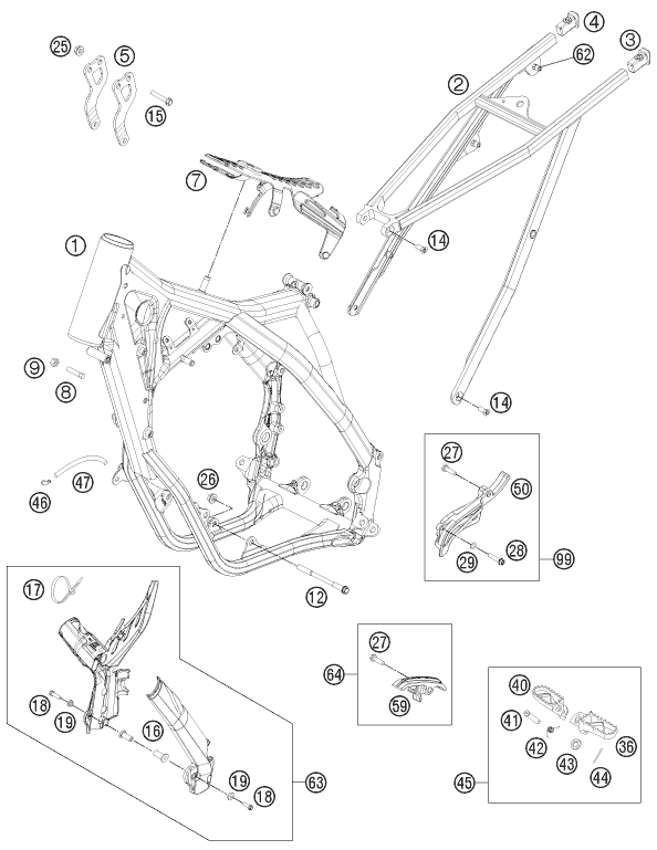 Sprängskiss: Frame – KTM 150 SX 2013