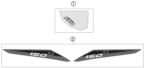 Sprängskiss: Decal – KTM 150 SX 2013