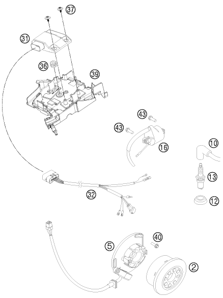 Sprängskiss: Ignition System – KTM 250 SX 2013