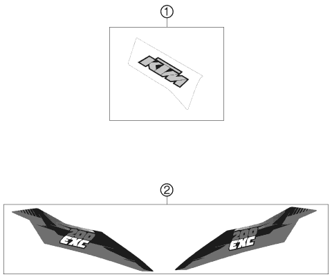 Sprängskiss: Decal – KTM 200 EXC 2013