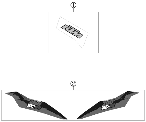 Sprängskiss: Decal – KTM 200 XC-W 2013