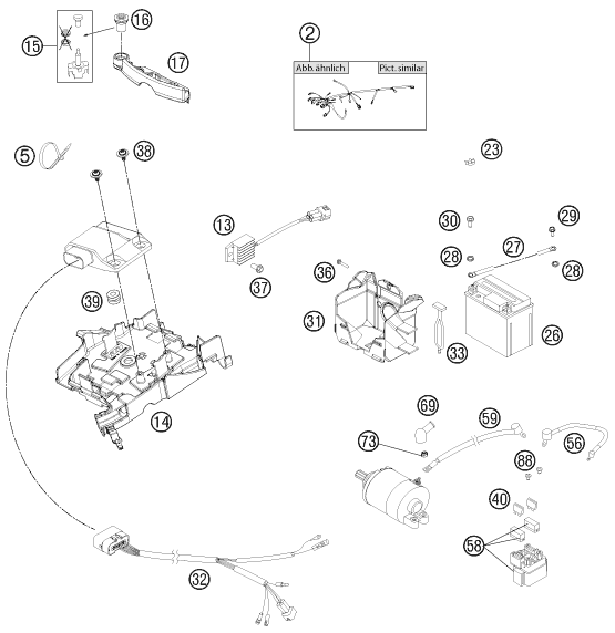Sprängskiss: Wiring Harness – KTM 250 XC-W 2013