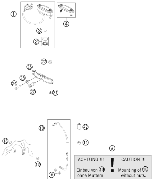 Sprängskiss: Instruments / Lock System – KTM 250 XC-W 2013