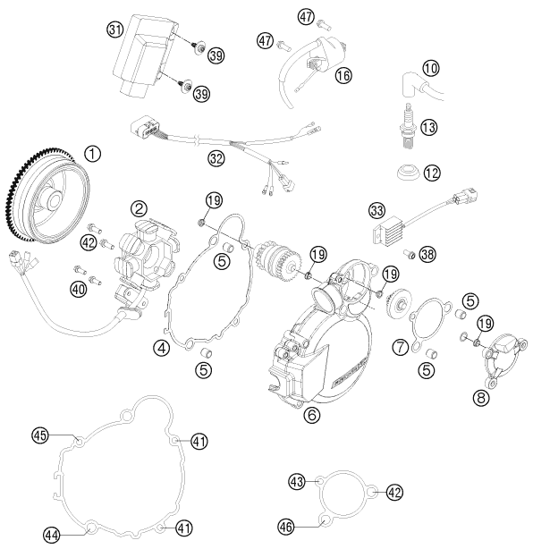 Sprängskiss: Ignition System – KTM 200 EXC 2013
