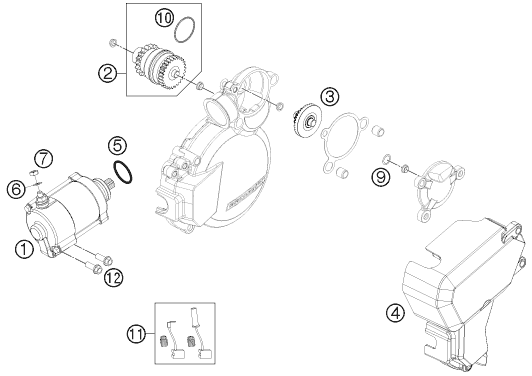 Sprängskiss: Electric Starter – KTM 200 EXC 2013