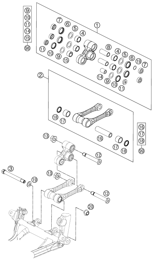 Sprängskiss: Pro Lever Linking – KTM 250 XC 2013