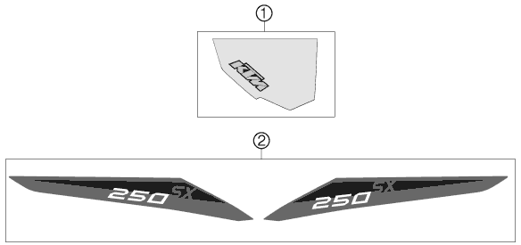 Sprängskiss: Decal – KTM 250 SX 2013