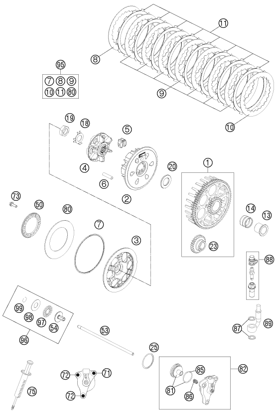 Sprängskiss: Clutch – KTM 250 EXC SIX-DAYS 2014
