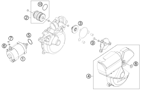 Sprängskiss: Electric Starter – KTM 250 EXC SIX-DAYS 2014