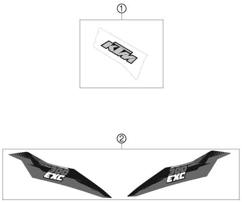Sprängskiss: Decal – KTM 300 EXC 2013