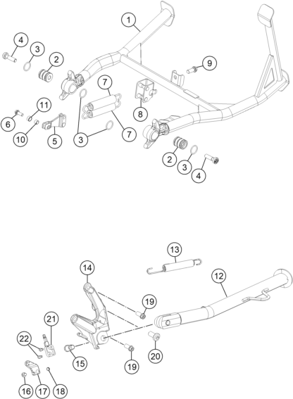 Sprängskiss: Side / Center Stand – KTM 1190 ADVENTURE R ABS 2013