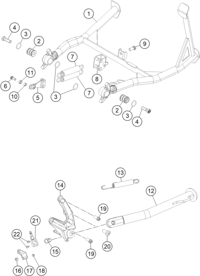 Sprängskiss: Side / Center Stand – KTM 1190 ADVENTURE ABS GREY 2013
