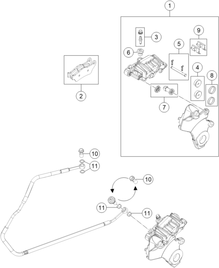 Sprängskiss: Rear Brake Caliper – KTM 1050 ADVENTURE ABS 2015