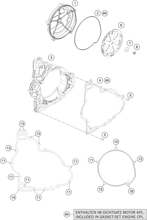 Sprängskiss: Clutch Cover – KTM 1190 ADVENTURE ABS GREY 2013