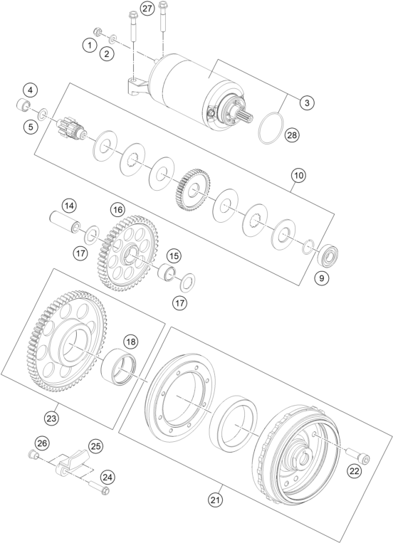 Sprängskiss: Electric Starter – KTM 1290 SUPERDUKE R S.E. ABS 16