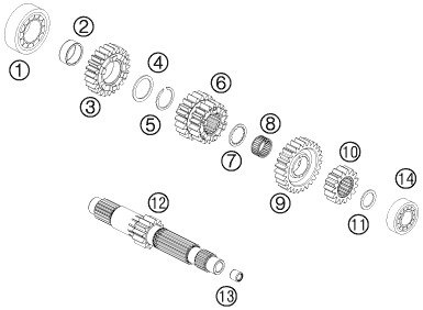 Sprängskiss: Transmission I - Main Shaft – KTM 990 SUPER DUKE R 2013