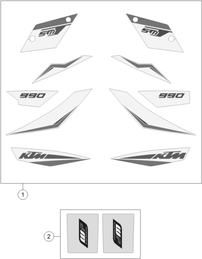 Sprängskiss: Decal – KTM 990 SUPERMOTO T BLACK ABS 2013