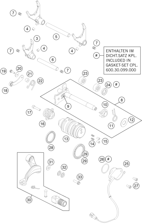 Sprängskiss: Shifting Mechanism – KTM 990 SUPERMOTO R ABS 2013