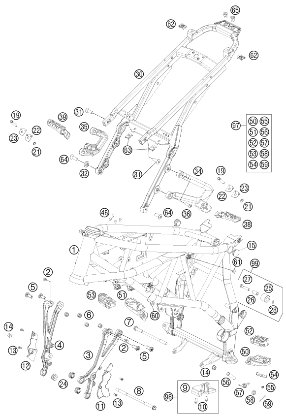 Sprängskiss: Frame – KTM 990 SUPERMOTO R ABS 2013