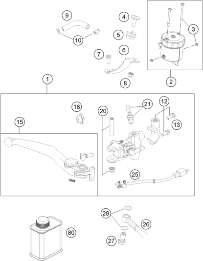 Sprängskiss: Front Brake Control – KTM 990 SUPERMOTO R ABS 2013