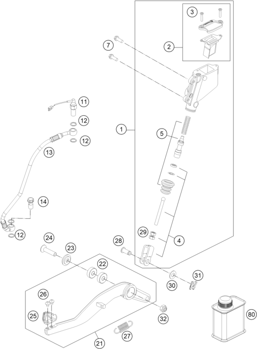 Sprängskiss: Rear Brake Control – KTM 990 SUPERMOTO R ABS 2013
