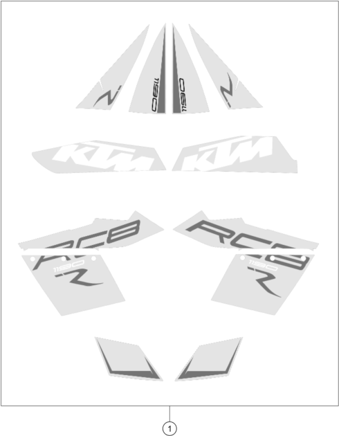 Sprängskiss: Decal – KTM 1190 RC8 R WHITE 2014