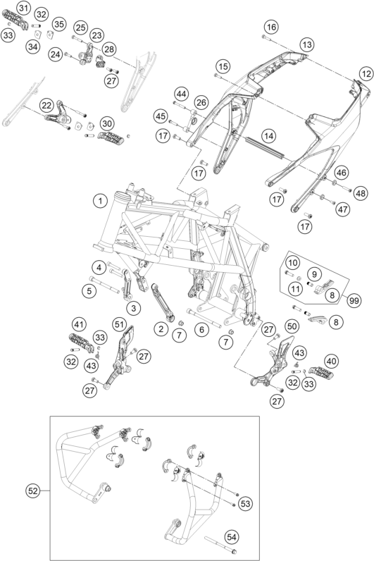 Sprängskiss: Frame – KTM 690 DUKE R ABS 2013
