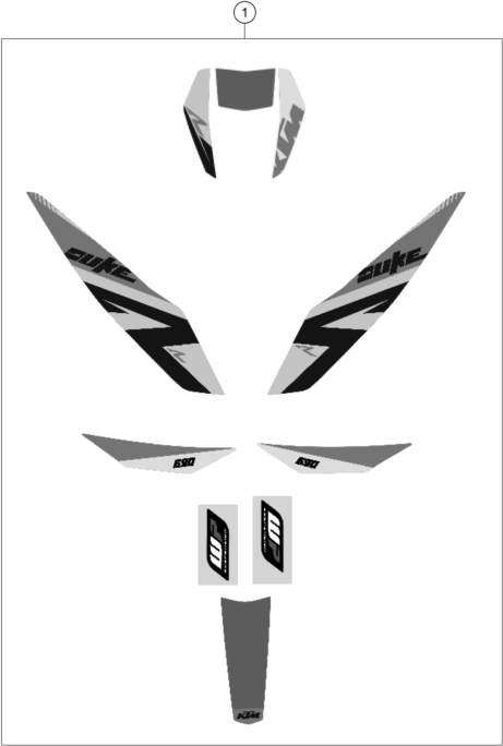 Sprängskiss: Decal – KTM 690 DUKE R ABS 2013