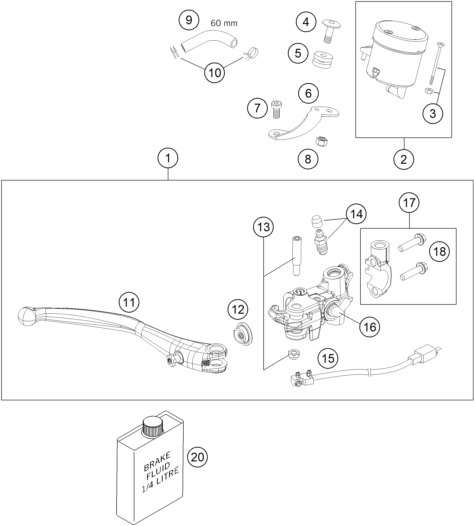 Sprängskiss: Front Brake Control – KTM 690 DUKE R ABS 2013