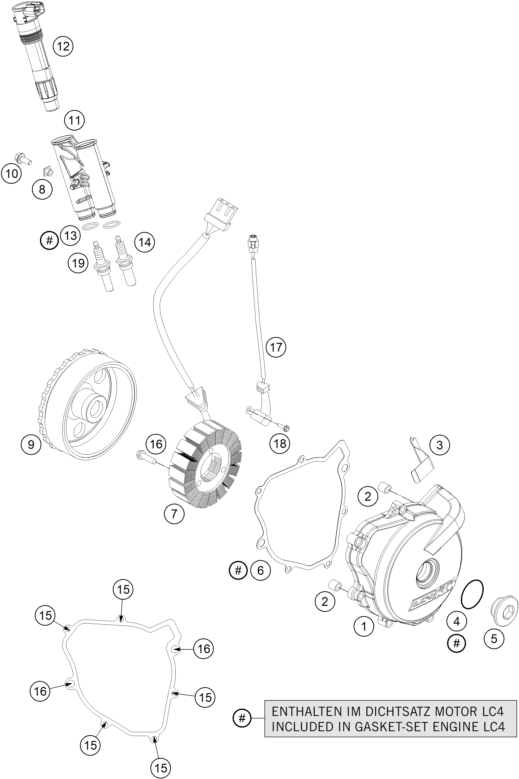 Sprängskiss: Ignition System – KTM 690 DUKE BLACK ABS 2013