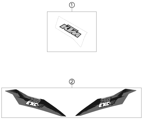 Sprängskiss: Decal – KTM 250 EXC-F 2013