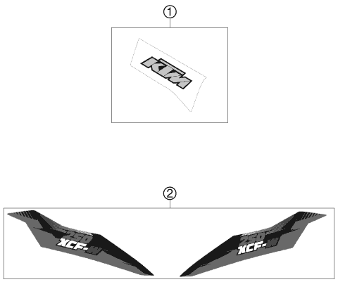 Sprängskiss: Decal – KTM 250 XCF-W 2013