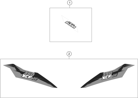 Sprängskiss: Decal – KTM 350 XCF-W 2013