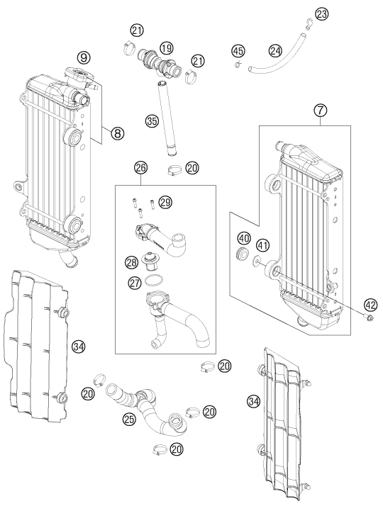 Sprängskiss: Cooling System – KTM 350 EXC-F 2013